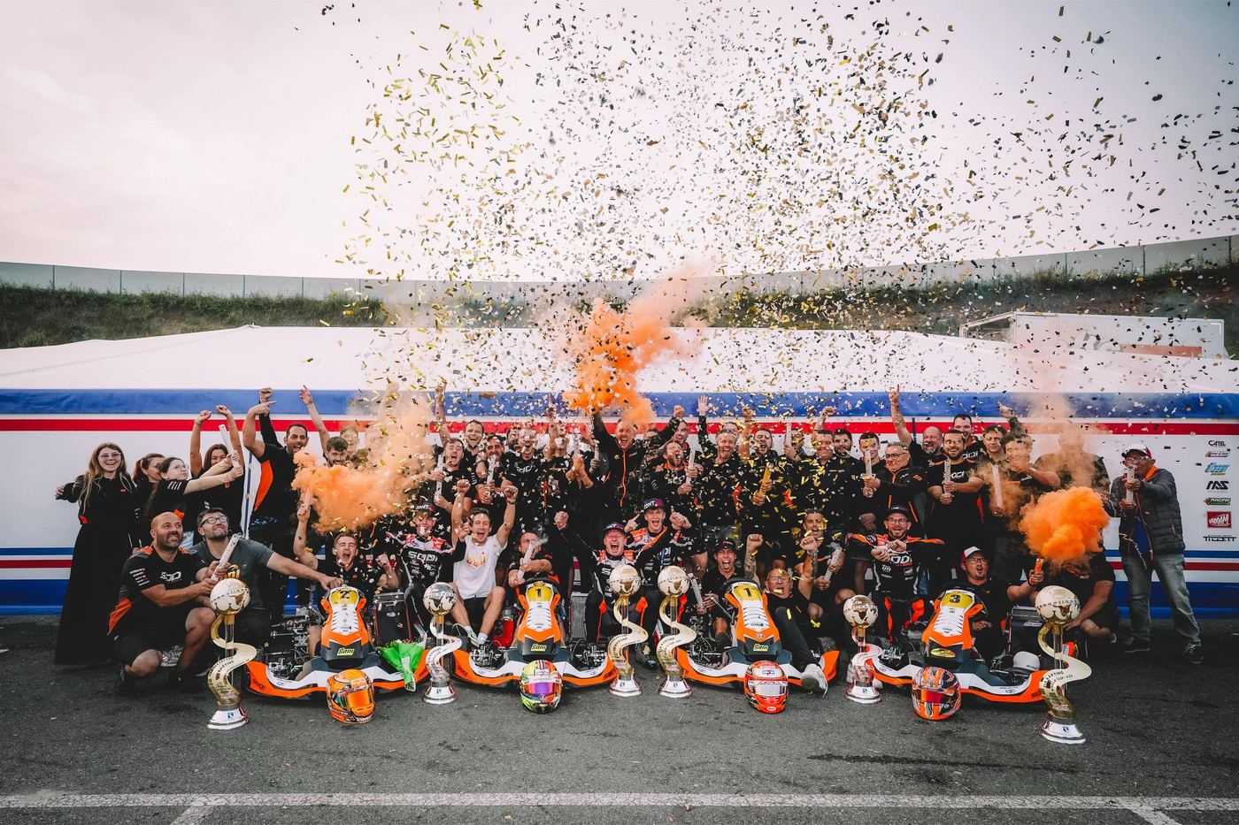Sodi Kart Racing Team celebration at Franciacorta
