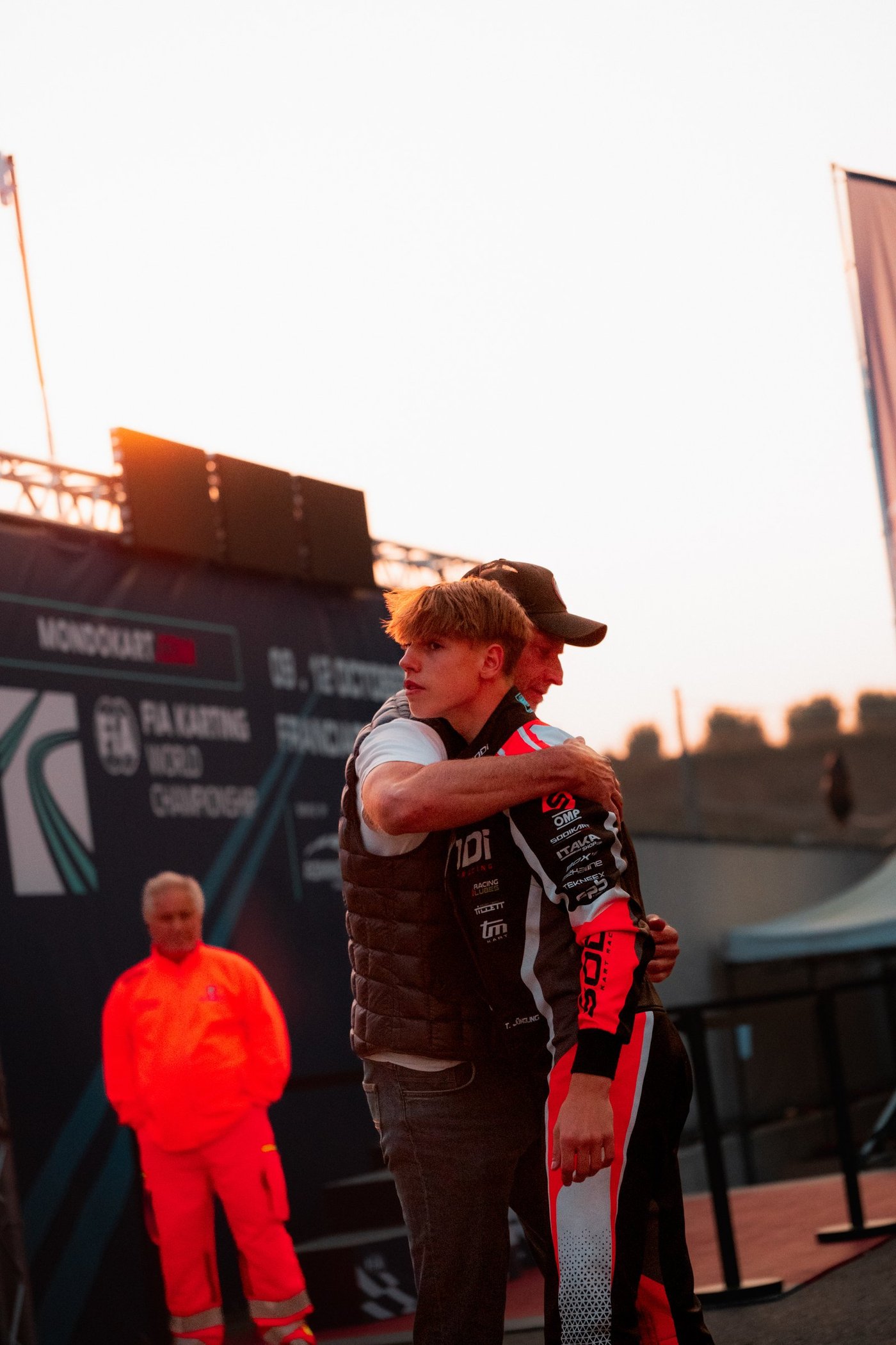 Timo Jüngling celebrating at the 2023 Junior Rotax World Championship in Bahrain