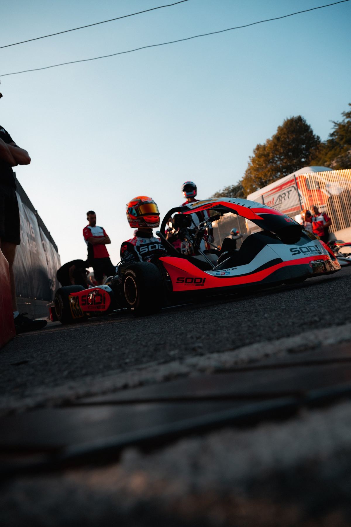 Paddock at sunset