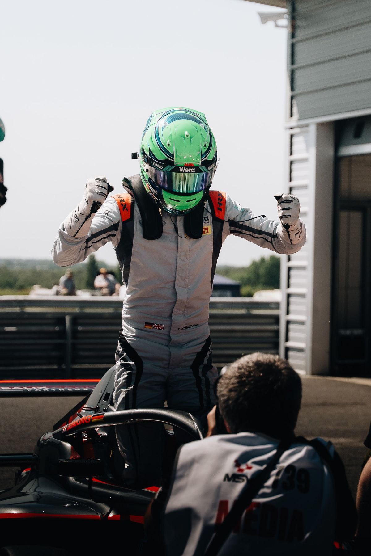 Victory celebration at Snetterton